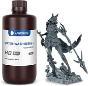 Anycubic Water-Wash Resin+, HD Grey, Темно-сіра